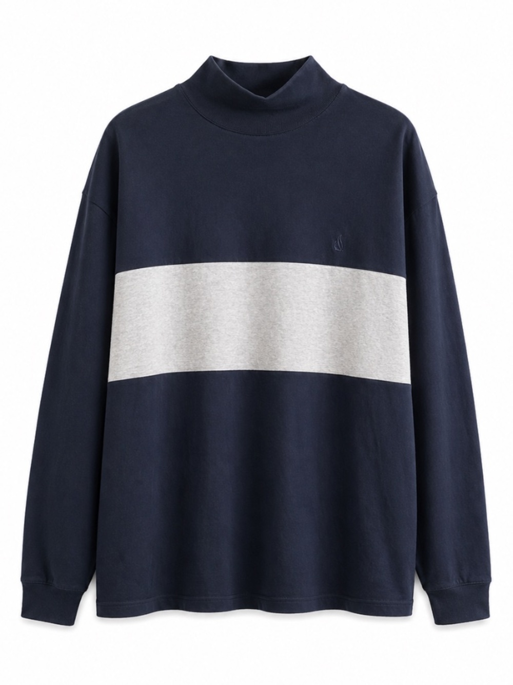 Nautica Navy & Gray Turtleneck Long Sleeve Shirt – Size XXL EUC